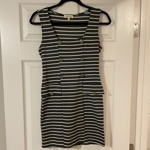 Striped bodycon dress with sailor buttons
